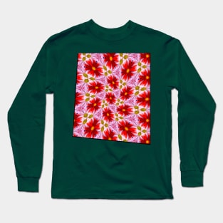 Beautiful Red Aster Patterns Long Sleeve T-Shirt